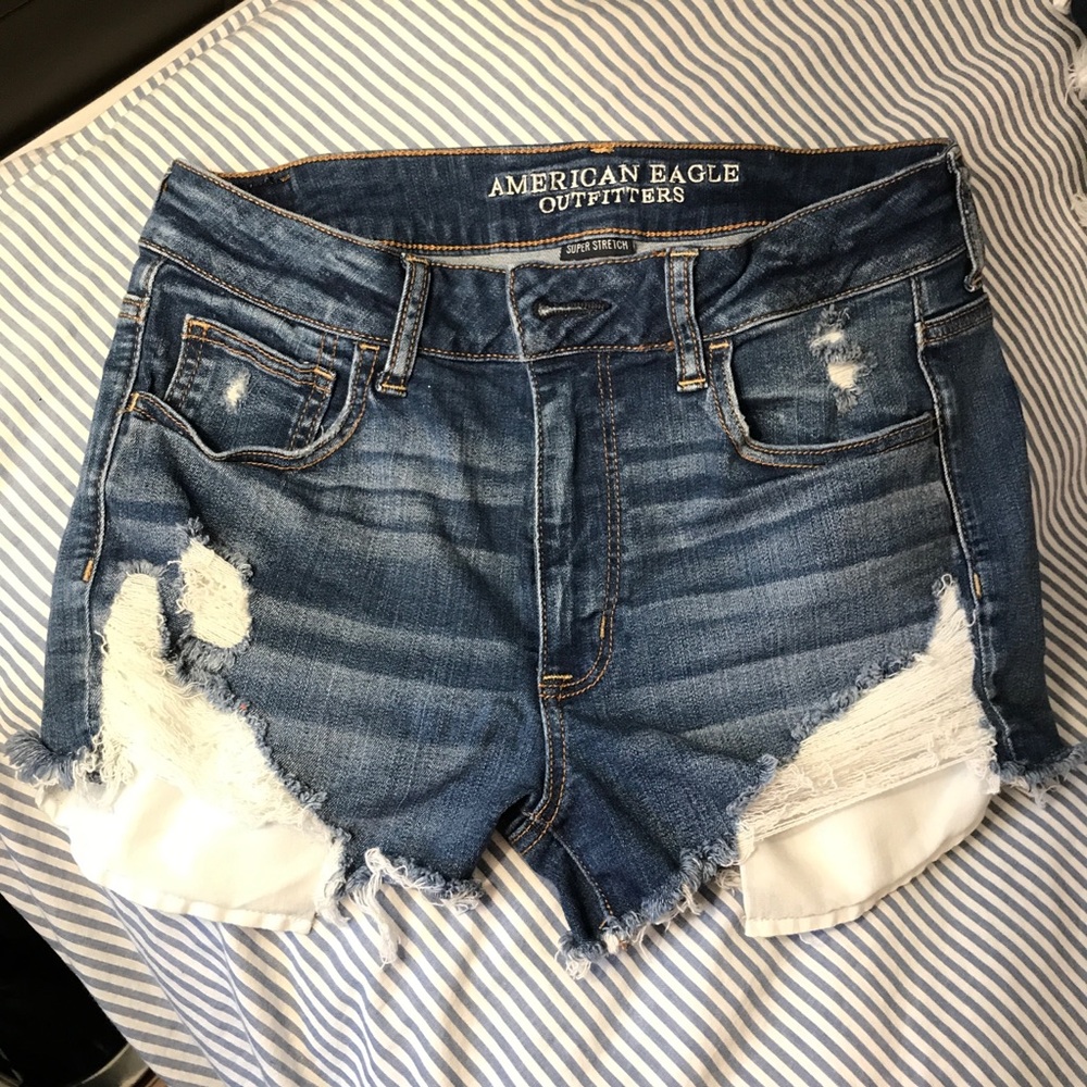 American eagle high rise Shortie Jean shorts denim